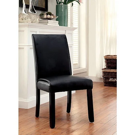Contemporary Pack of 2 Upholstered Leatherette Side Chairs